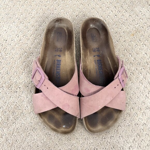 Birkenstock Siena Criss-Cross Leather Sandals in Pink Size 39 / Women’s 8-8.5 - Picture 3 of 8